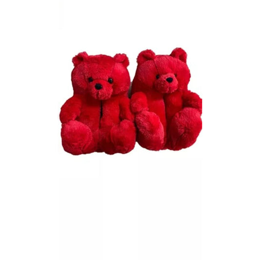 Bear Slippers- red